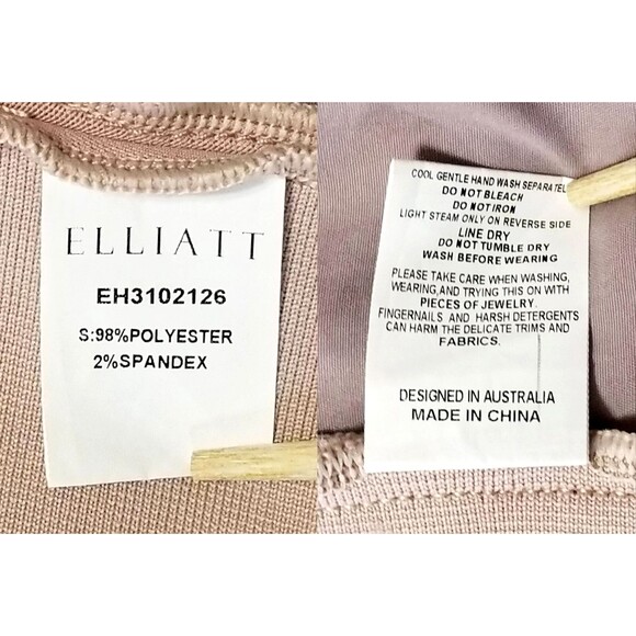 ELLIATT x REVOLVE Harriet Mini Dress Nude Sz Small Bodycon Sleeveless Ruched - Picture 9 of 9